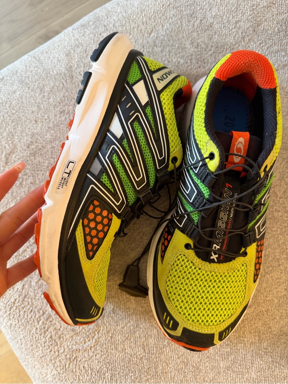 Salomon Men's Neon Green & Orange Trail Running Sneakers